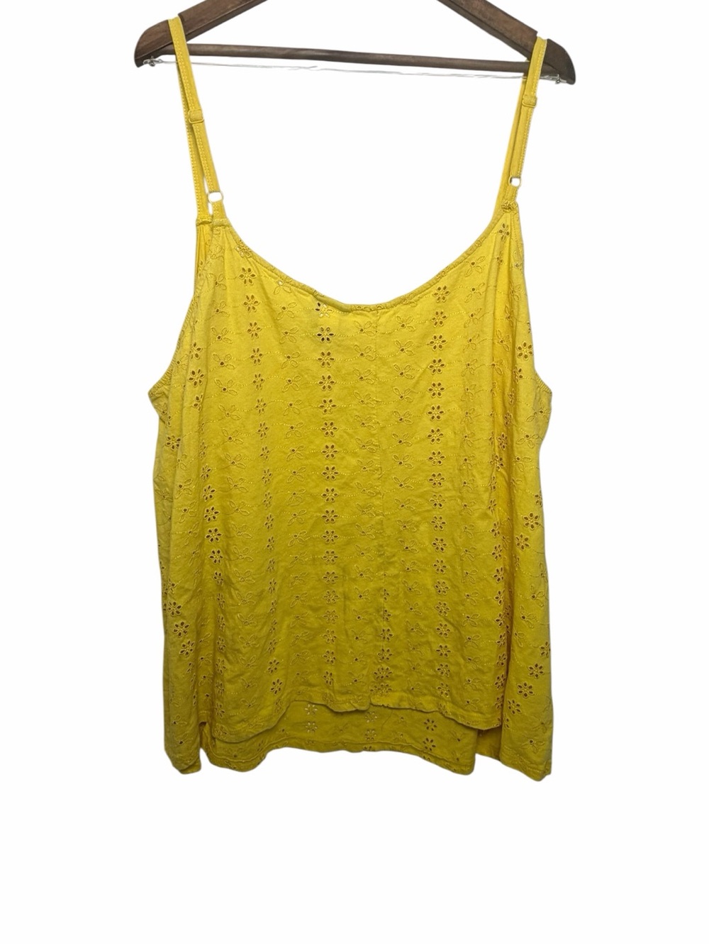 Torrid Yellow Eyelet Embroidered Cami Tank Top Size 4 - Picture 2 of 4
